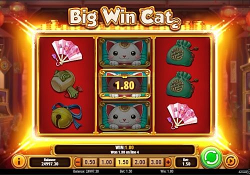 Призовая комбинация на линии в игровом автомате Big Win Cat